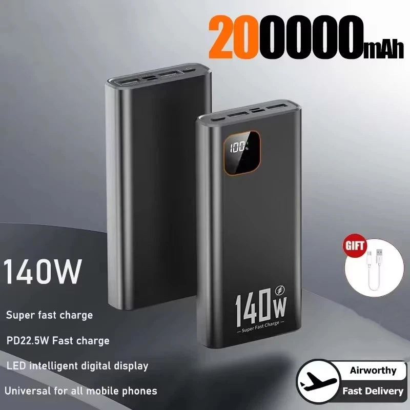 Lenovo 500000mAh 140W Ultra Capacity Power Bank Super Fast Charging Portable Battery Charger For IPhone For Samsung 2026