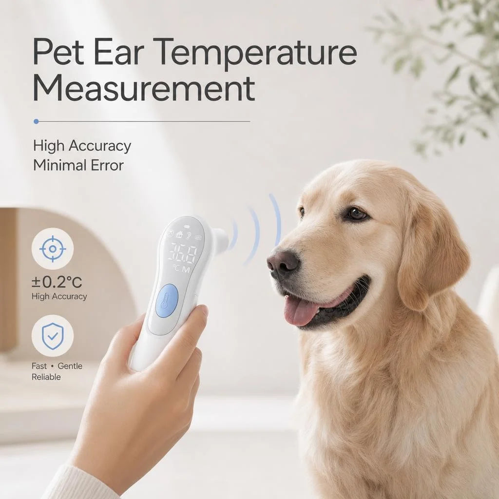 JUSTLANG Recharge Digital Pet Thermometer LED Fast Accurate Reading ℃/℉  Veterinary Temperature for Dog Cat Animal Pet