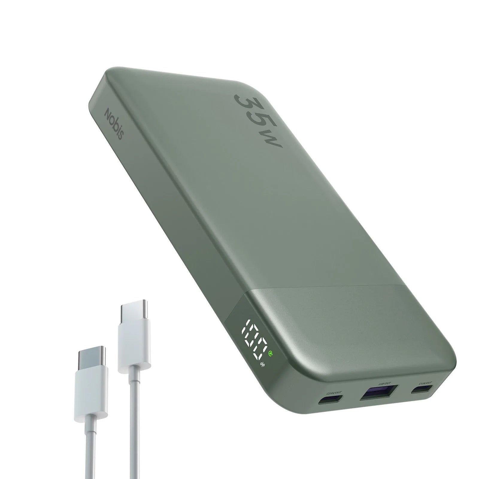 Nobis Mini Slim Power Bank 10000mAh External Battery Fast Charging 35W Portable Charger Digital Display For iphone 17 16 Samsung