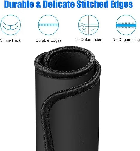Premium-Textured Washable Mouse Pad with Non-Slip Rubber Base 10.2 X 8.3 Inch Computer Mousepad with Stitched Edges for Gaming Office Home Use