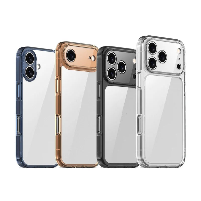 Luxury Transparent Shockproof Case For iPhone 17Air 17 17Pro 17Pro Max Clear Hybrid TPU+PC Protective Hard Back Cover