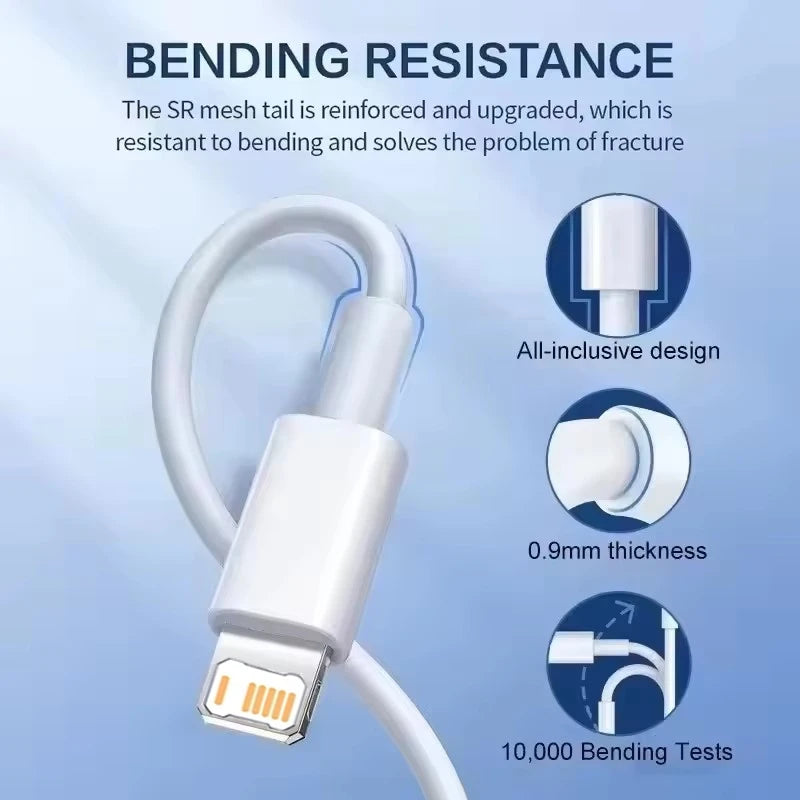 25W PD USB C Multi-Port Fast Charger For iPhone 11 12 13 Mini 14 Pro Max X XR XS Max 7 8 Plus Quick Charging PD Cable 1m 1.5m 2m