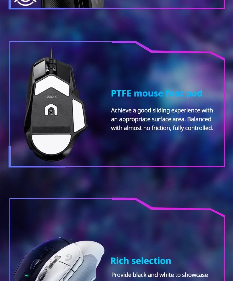 Logitech G502 X Wired  Lightspeed Sensor Gamer RGb Gaming Mouse Hybrid Mice Game Long Battery Life 25600 Dpi Original
