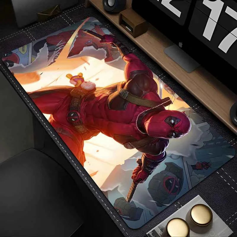 Marvel Deadpool Anime Mouse Pad Office PC Gamer Cabinet Mouse Mat Laptop 900x400 Keyboard Mousepad Extended Desk Mat Cool Carpet