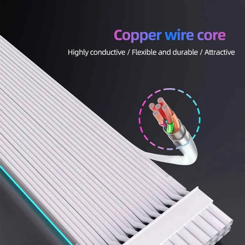 METALFISH ARGB Extension Cable for Computer Power Supply – Motherboard 24PIN & GPU 8PIN, ARGB Sync/Asyn Optional