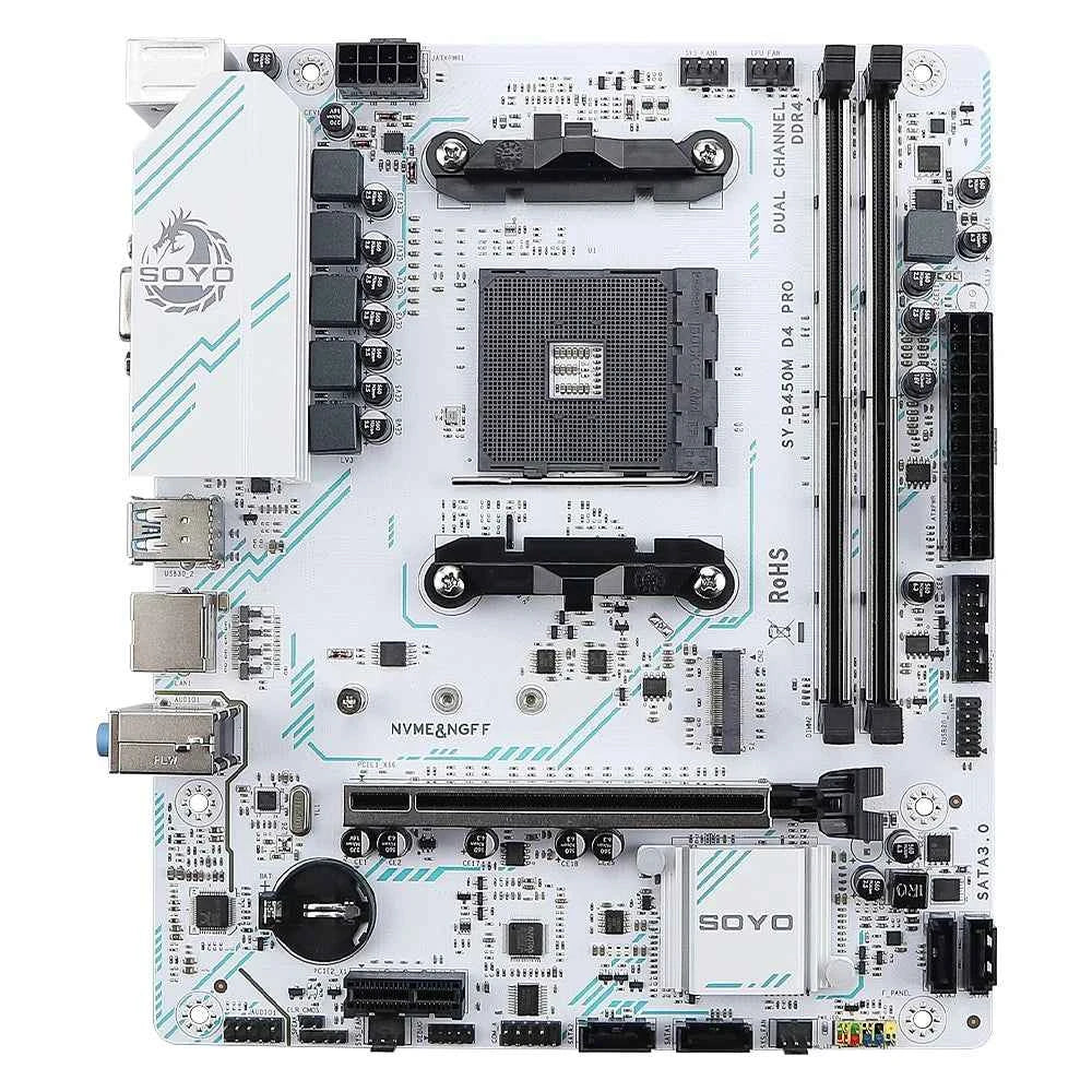 SOYO B450M Motherboard Dual-channel DDR4 Memory AM4 Motherboard PCI-E 3.0 NVME B450 (supports Ryzen 5600 5600G CPU)