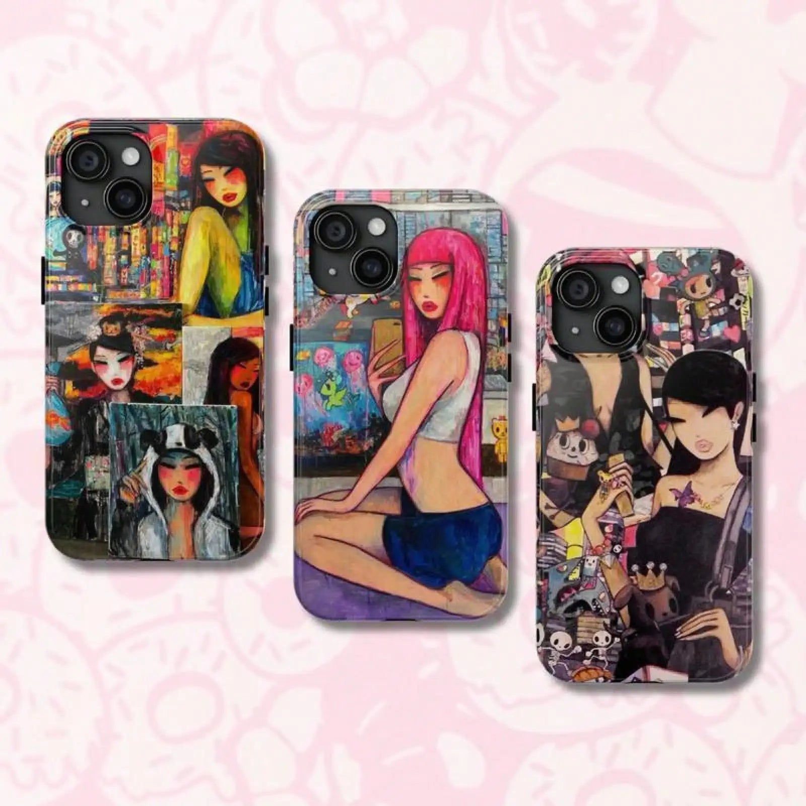 Stylish Lady Tiger Y2K Phone Case Anti-Shock Tough Cover For IPhone 16 Pro Max & 7-17 Air Pro Promax And For Samsung Galxy Custom Design Protective Case For Women Men Halloween Gift