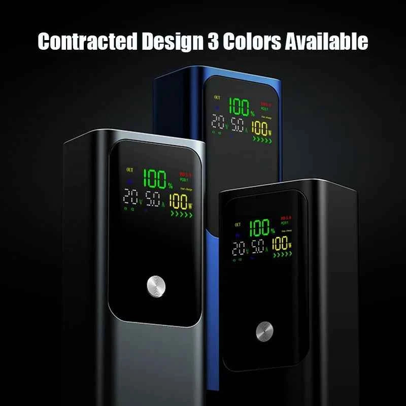 50000mAh Portable Color Screen Power Bank Supports PD100W Bidirectional Fast Charging Suitable For IPhone Laptop Samsung Xiaomi