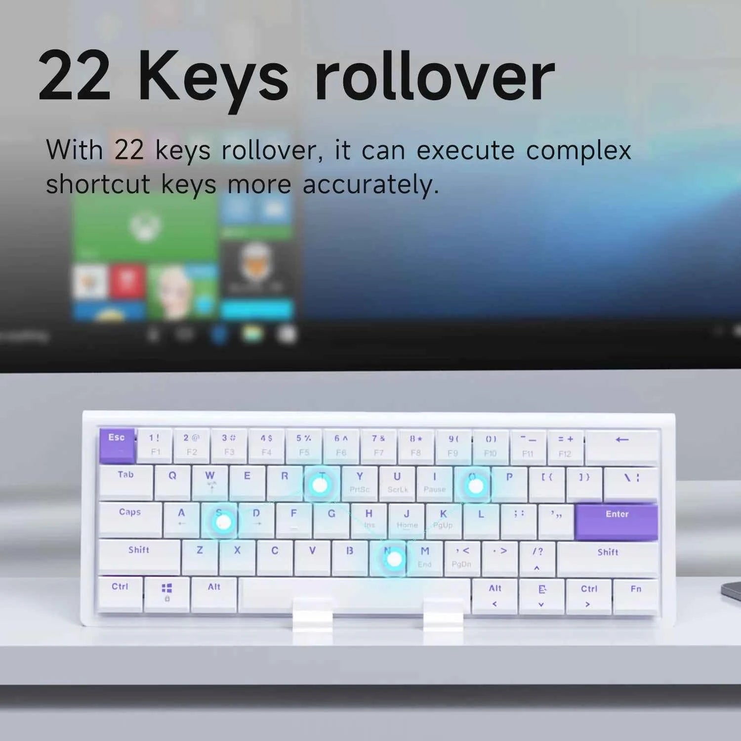 Ajazz NKL61 Wired And Matte Office Keyboard 61-Key Slim Body ABS Wired Office Keyboard Suitable For Office Use