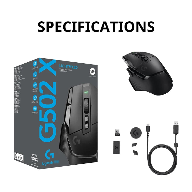 Logitech G502 HERO G502X PLUS Gaming Mouse, RGB/Ergonomic