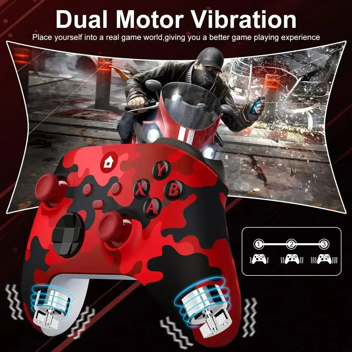 2M Wired Gaming Controller Joystick Gamepad with Dual-Vibration Compatible with PS3, Switch, Windows 11/10/8/7 PC PC001 - WinSupport Tech