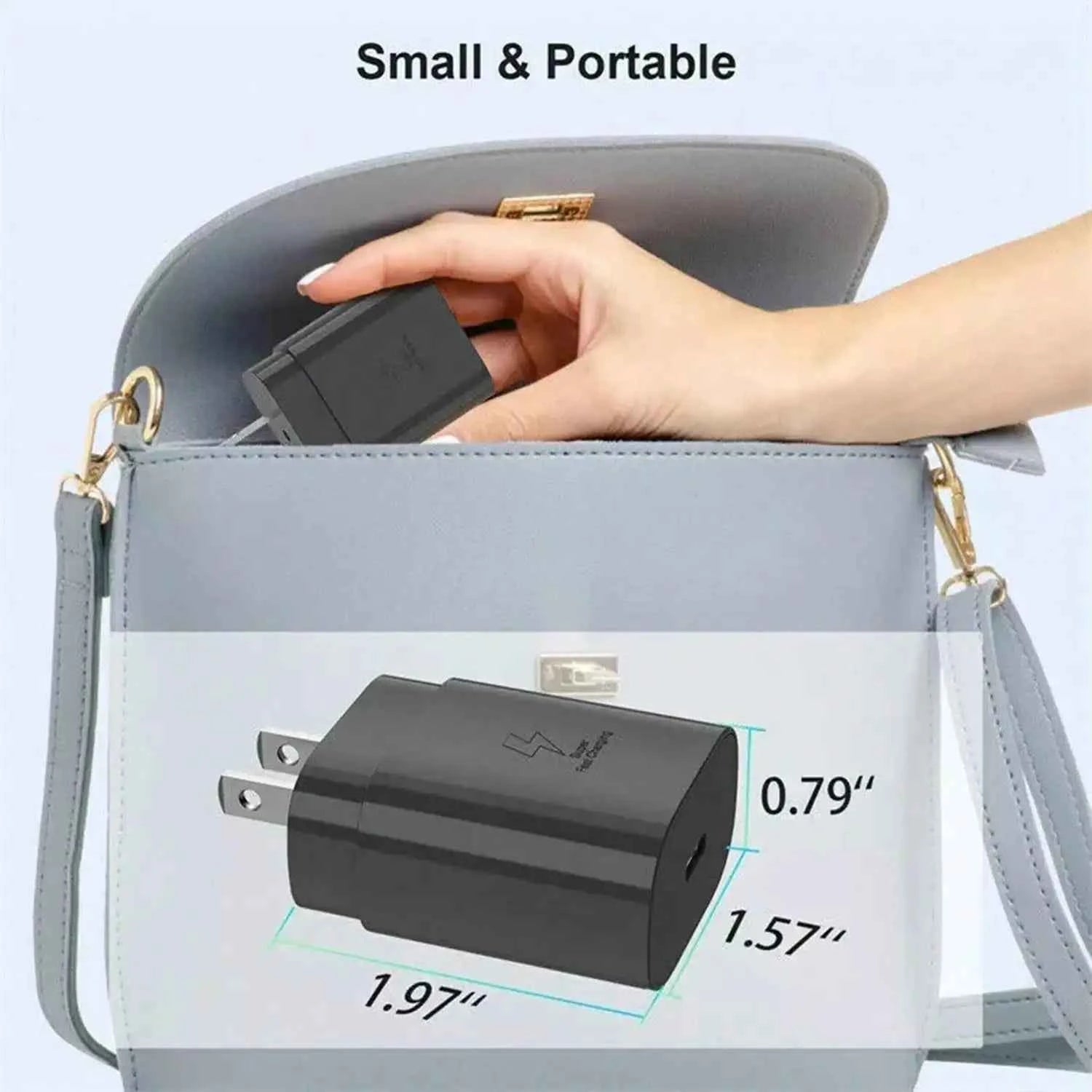 25W USB-C Fast Charging Wall Charger Adapter Compatible with Samsung Galaxy & iPhone Series Smartphones and Tablets