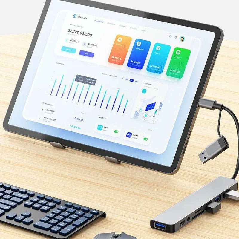 8-in-2 USB-C Docking Station & Card Reader
