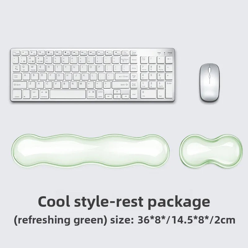 Silicone Keyboard Mouse Wrist Rest Support Ergonomic Wave Hand Pad Cushion Comfortable Soft for Gaming Office Computer Laptop