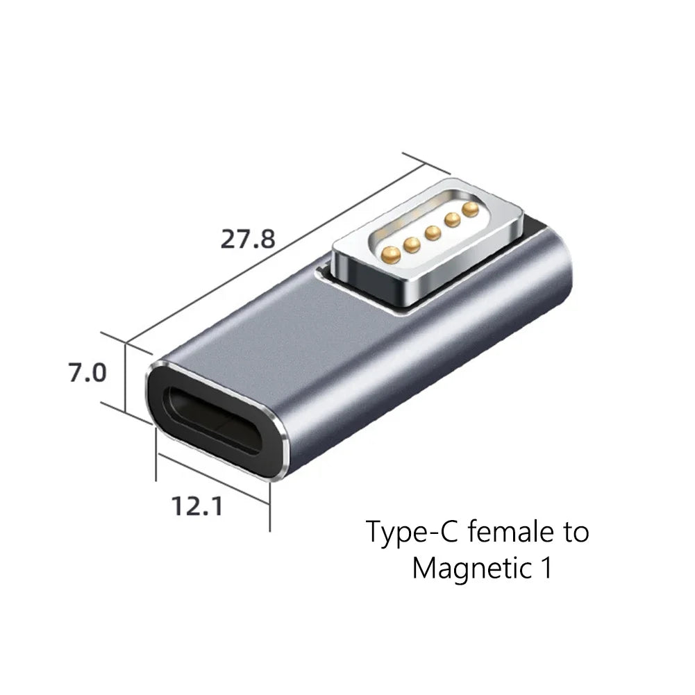 Type C Magnetic USB PD Adapter for Apple Magsafe 1 Magsafe 2 MacBook Pro USB C Female Fast Charging Magnet Plug Converter