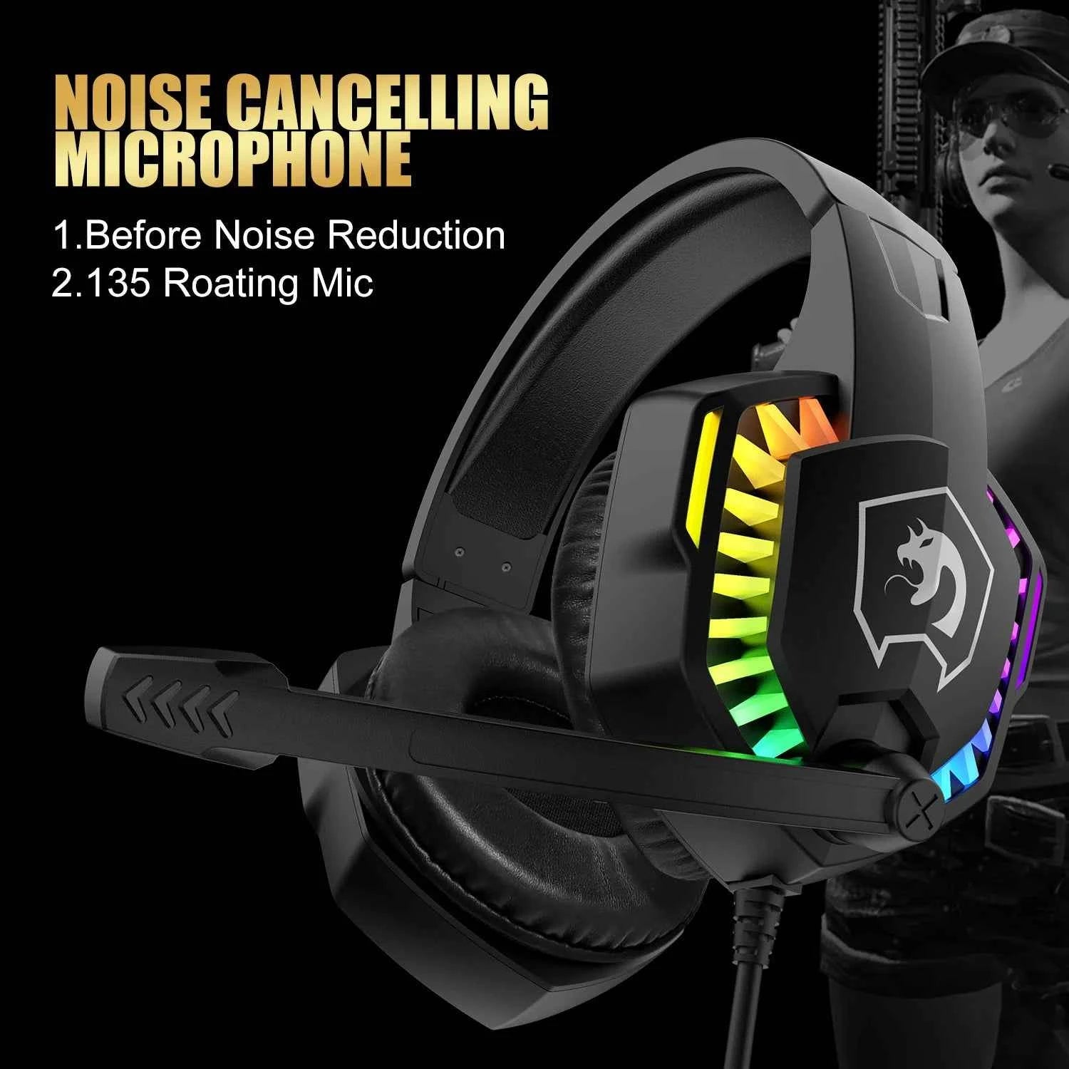 MANBASNAKE T11 Gaming Combo: Wired Keyboard, Mouse, and Rainbow LED Backlit Headset