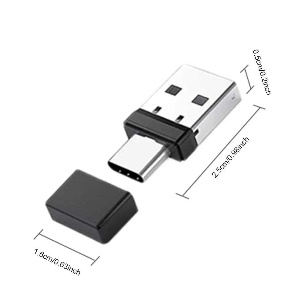 USB Type C 2 In 1 Mouse Mover Driver-Free Automatic Mouse Wiggler Prevent Laptop Entering Sleep Mini Mouse Shaker for Tablet PC