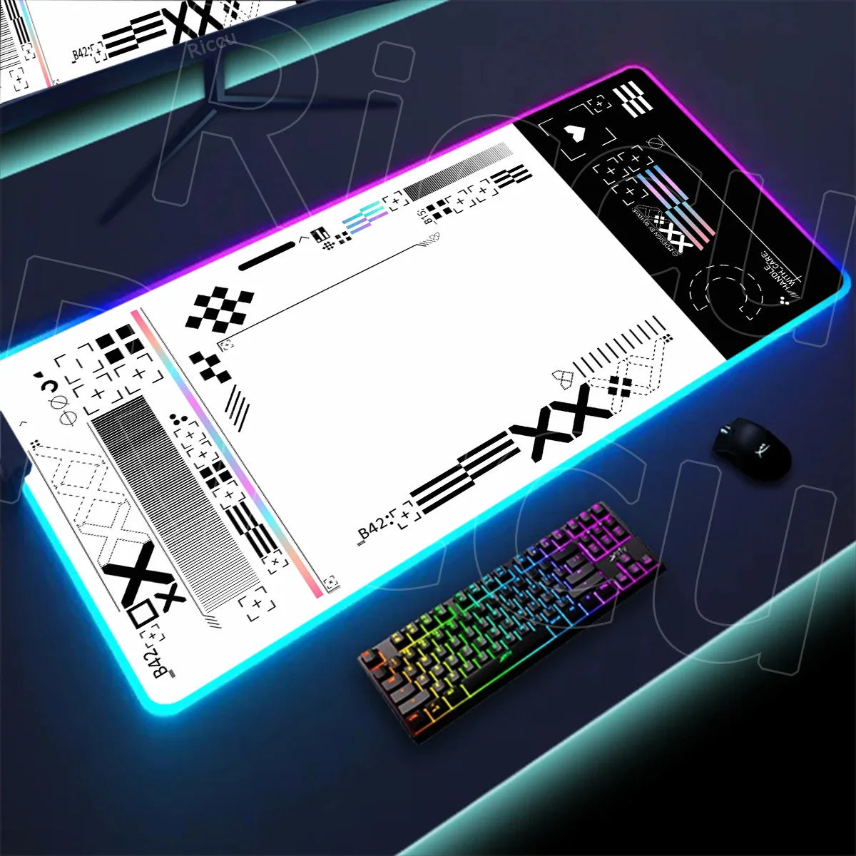 RGB Mousepad Large Size LED Glowing Keyboard Table Pad XXL CsGo Print stream Gaming Mouse Pad Non-slip Rubber Mat With Backlight