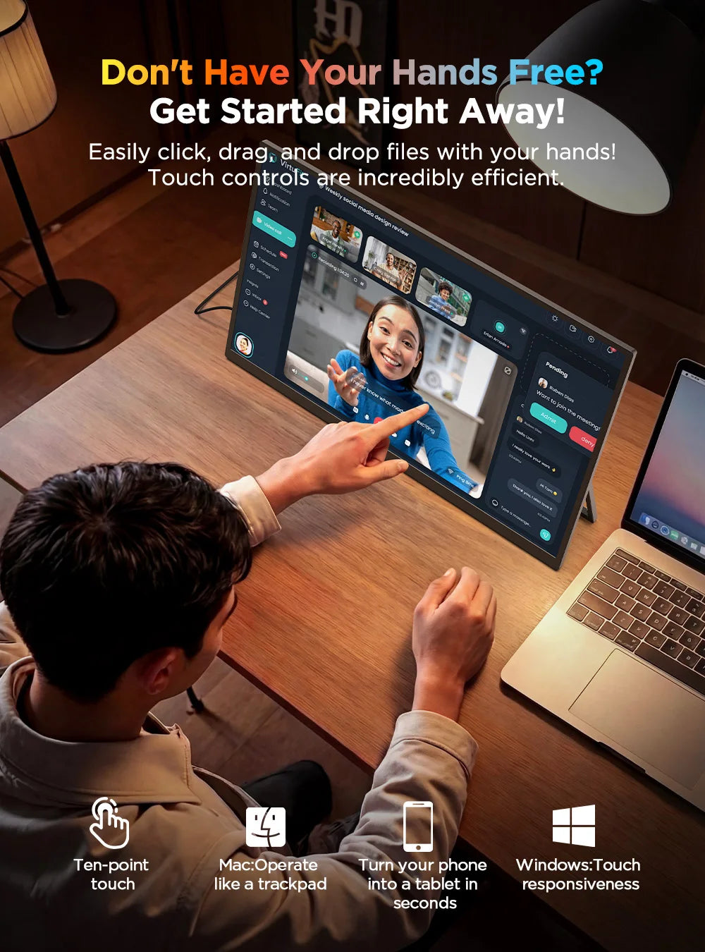 UPERFECT 4K Portable Touchscreen Monitor 15.7