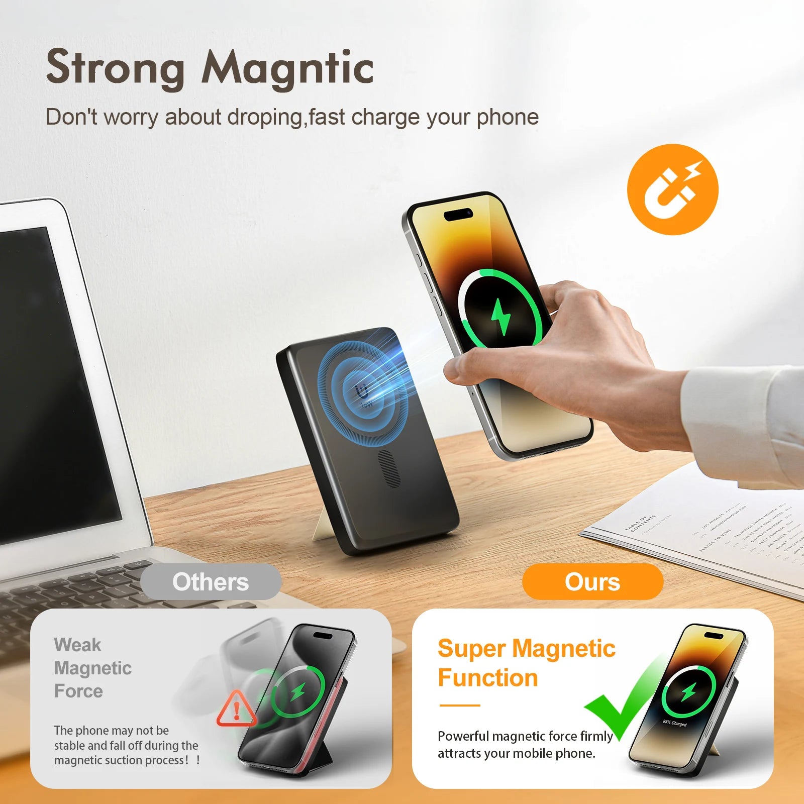 Fast Wireless Charger Stand 15W Foldable 3 in 1 Fast Charging Station Dock for iPhone 17 16 15 14 Pro Max Apple Watch Airpods