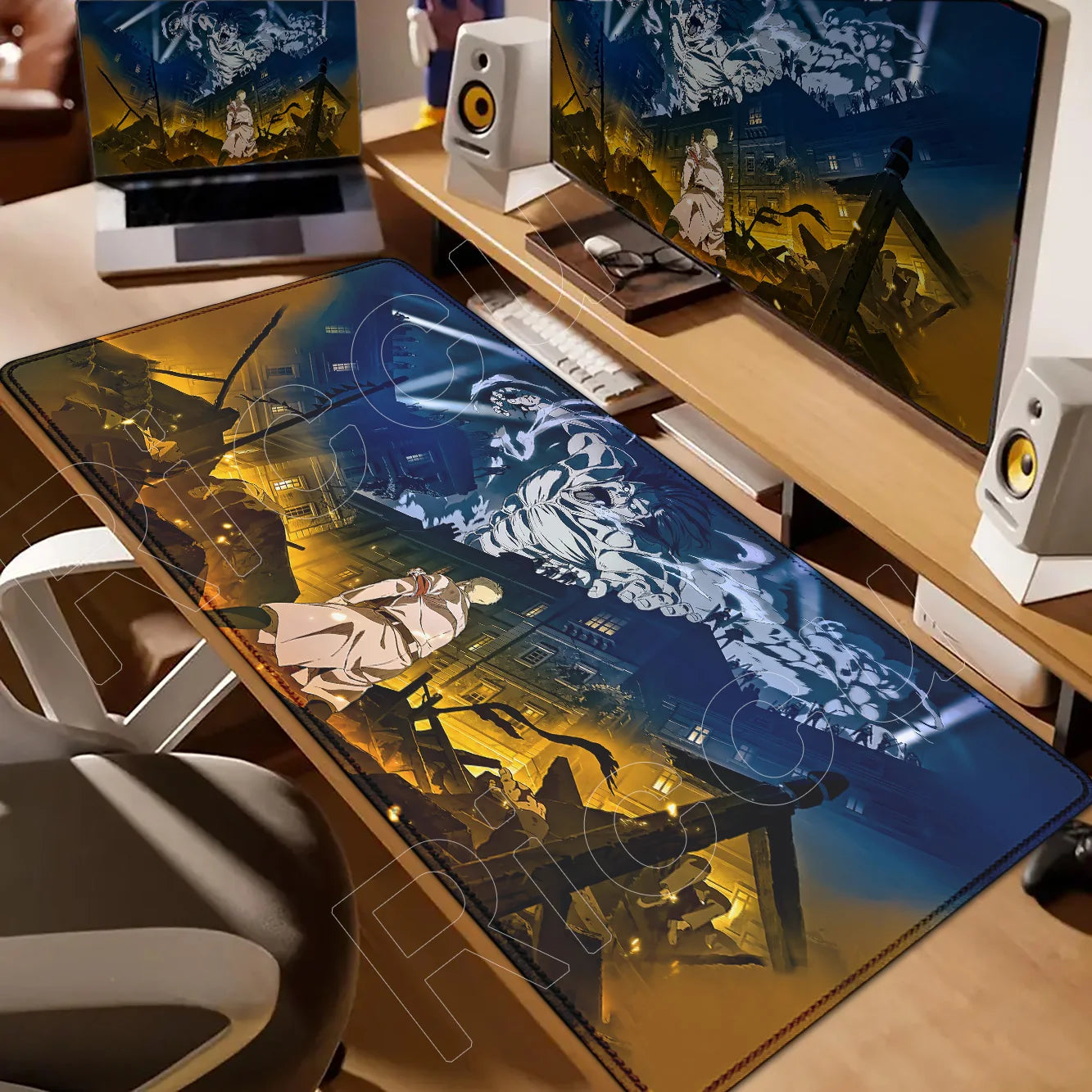 New HD Printing Attack on Titan Anime Desk Mat Large Lock Edge Mouse Pad Computer Mousepad Gaming Laptop Keyboard Mouse Mats Rug