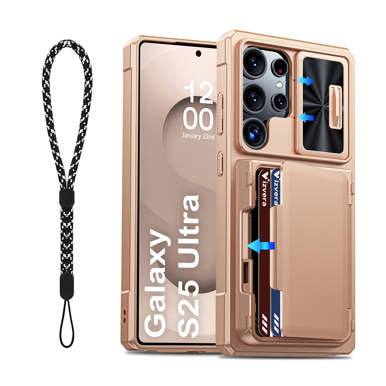 Samsung Galaxy S25 Ultra Case Wallet - Full Body Protective with Card Holder (4 Cards) Camera Cover & Kickstand for Women & Men