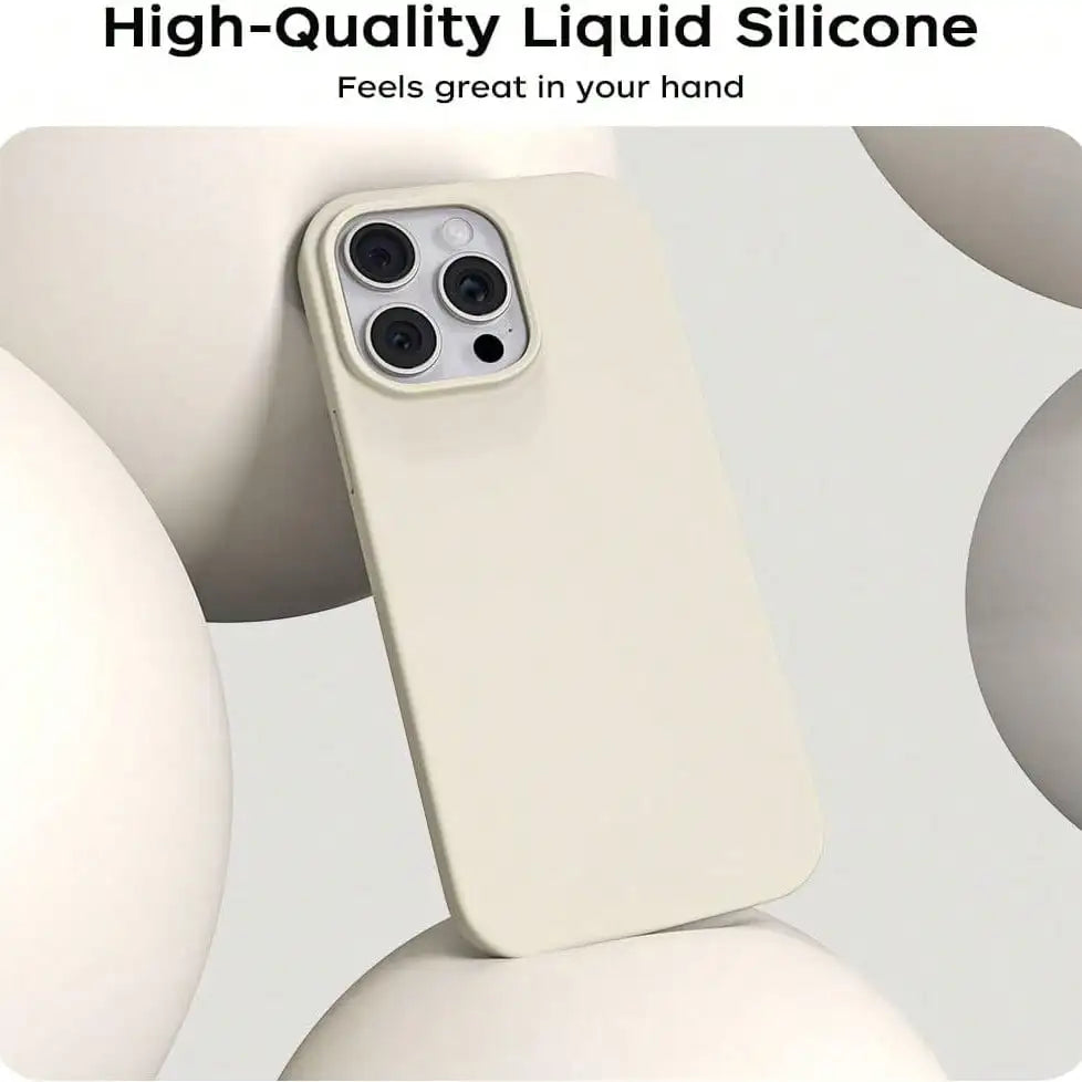 Solid Color Silicone TPU Shockproof Basic Liquid Silicone Phone Case Genuine Cream Yellow TPU Prevents Yellowing Soft-Level Prot