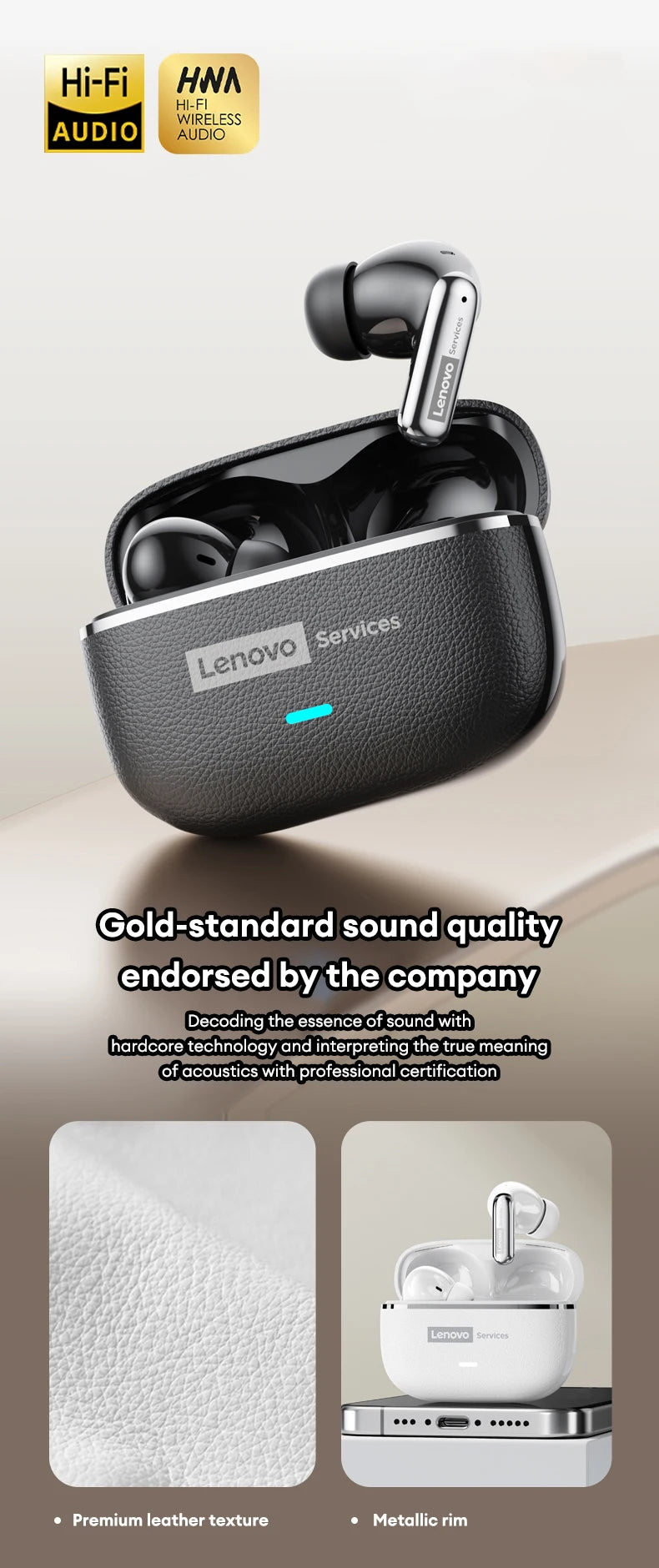 Lenovo LE208 Bluetooth V6.0 Earphones ENC Noise Cancelling Wireless Headphone Low Latency Gaming Music Earbuds HD Call With Mic