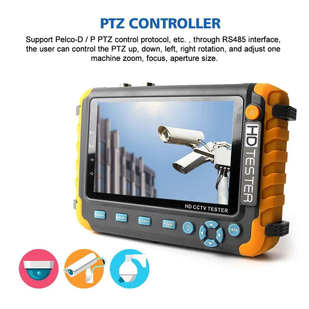 IV8W 8MP 4 in 1 AHD/CVI/TVI CVBS Security Camera Tester Monitor with HDMI VGA Input Audio RS485 PTZ control UTP Cable Tester