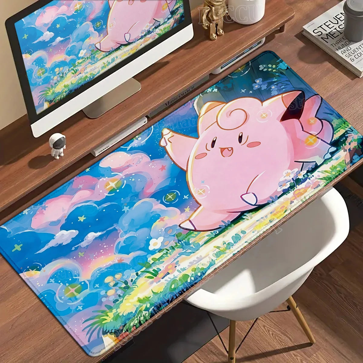 Kawaii Pink Keyboard Pad Clefairy Anime Gamer PC Cabinet Mouse Pad Ppokemon Jigglypuff Mousepad Laptop DeskMat E-Sports Mousemat