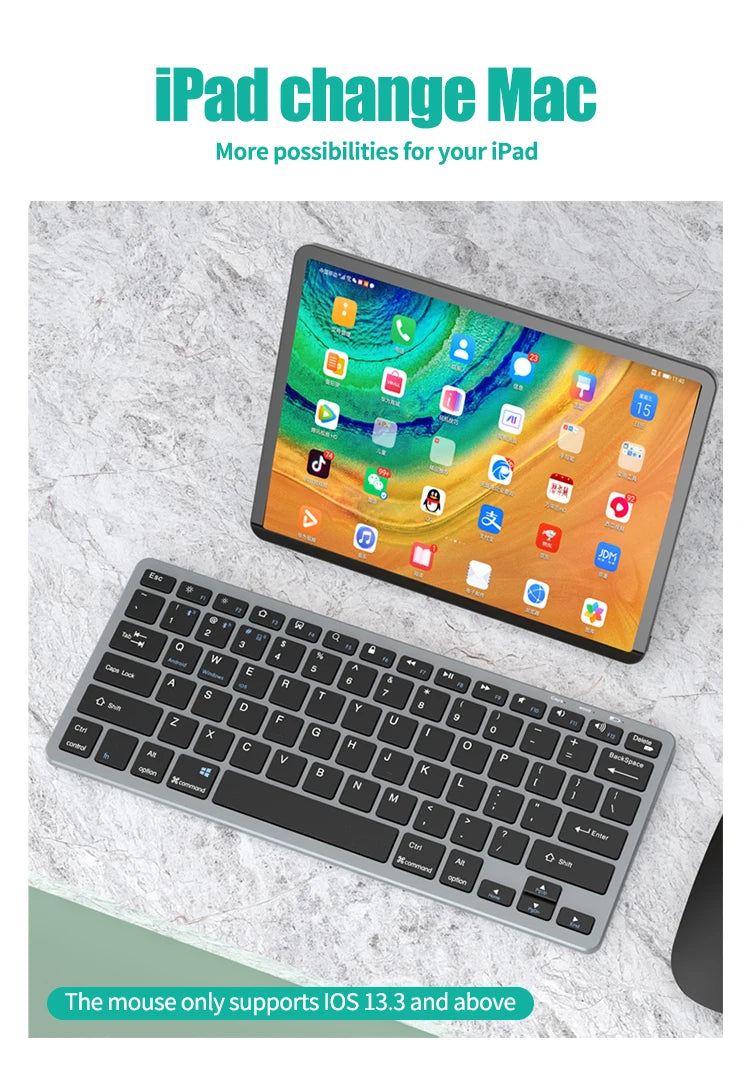 2.4G and Bluetooth Mini Keyboard Wireless keyboard and mouse Set For Notebook Laptop Desktop PC Tablet iPad Android Macbook