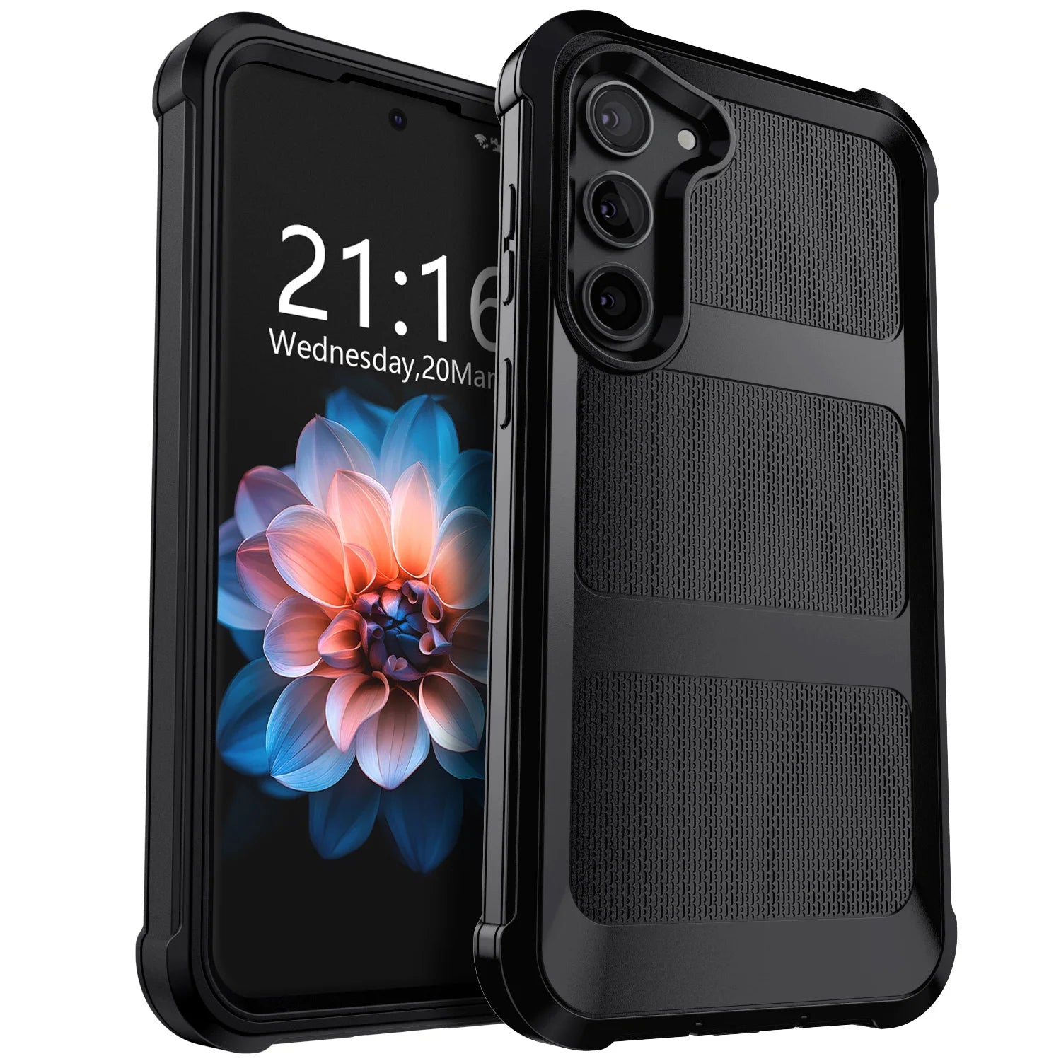 For Samsung Galaxy S23 Plus S23+ S23 Ultra S23 FE 5G Case Shockproof Rugged Heavy Protective Dual Layers Cover Black