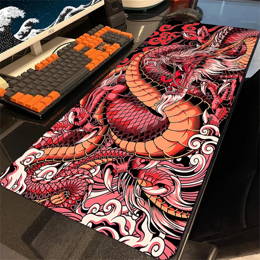 Mouse Pads Black White Dragon Table Mats Computer Mousepad Company Big Deskmat 100x50cm Large Gamer Mousepads Gaming Mouse Mat