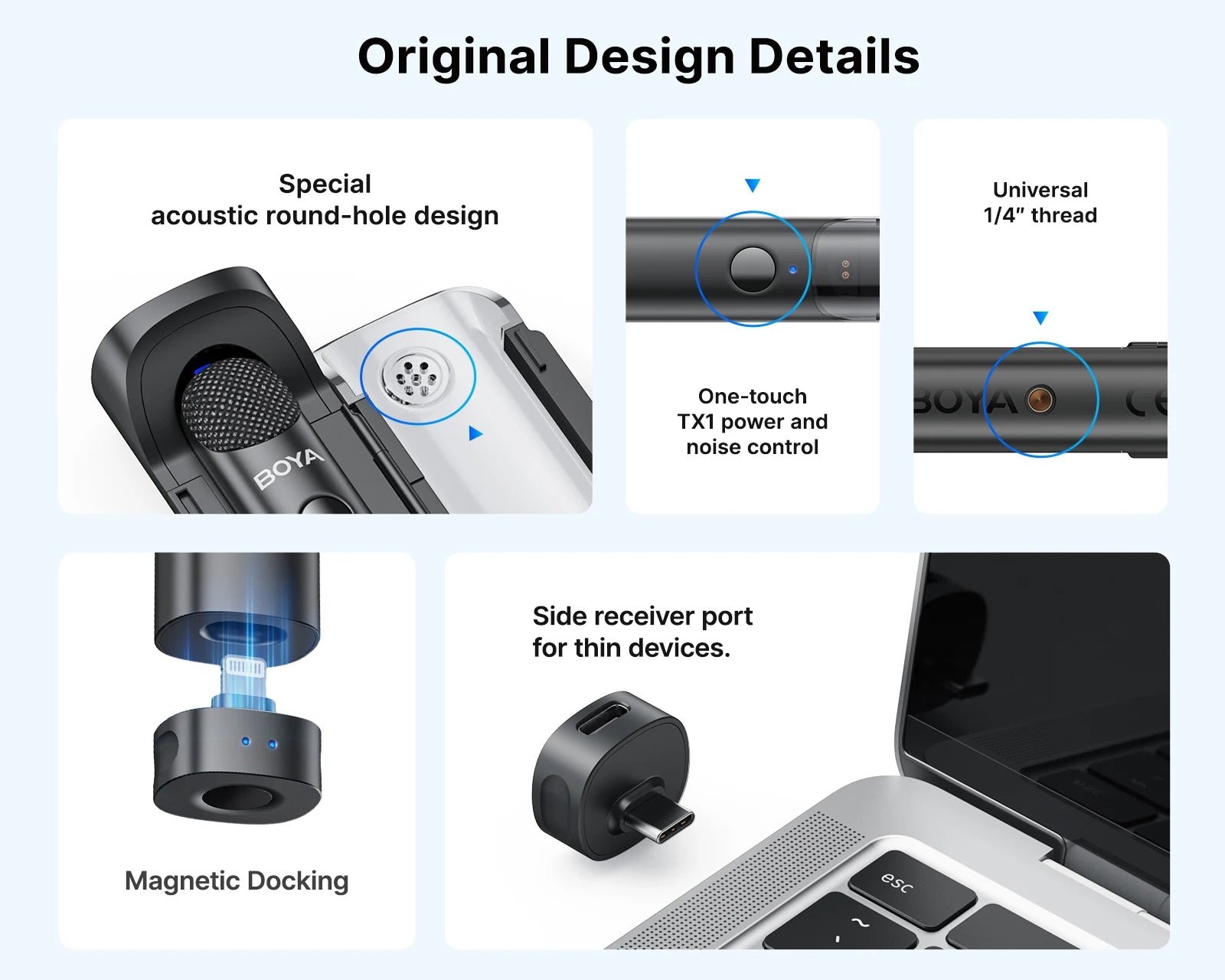 BOYA BOYA Magic Wireless Lavalier Microphone 4 Forms in 1 Mic for iPhone Android USB-C Phone Camera for Interview Live Streaming