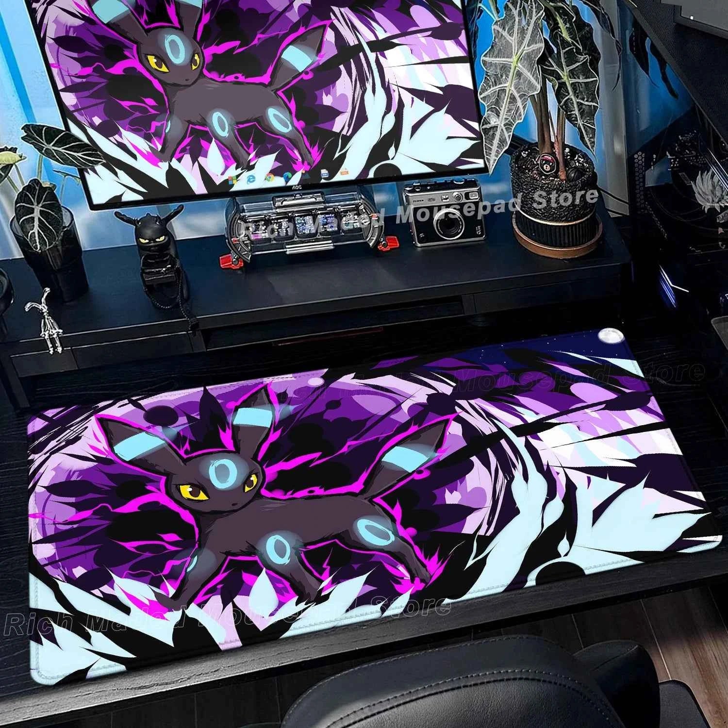Game Card Pad Gaming Carpet Anime Keyboard Pad Pokemon Eevee Mousepad Gamer Mouse Pads Laptop Extended Desk Mat PC Cabinet Rug