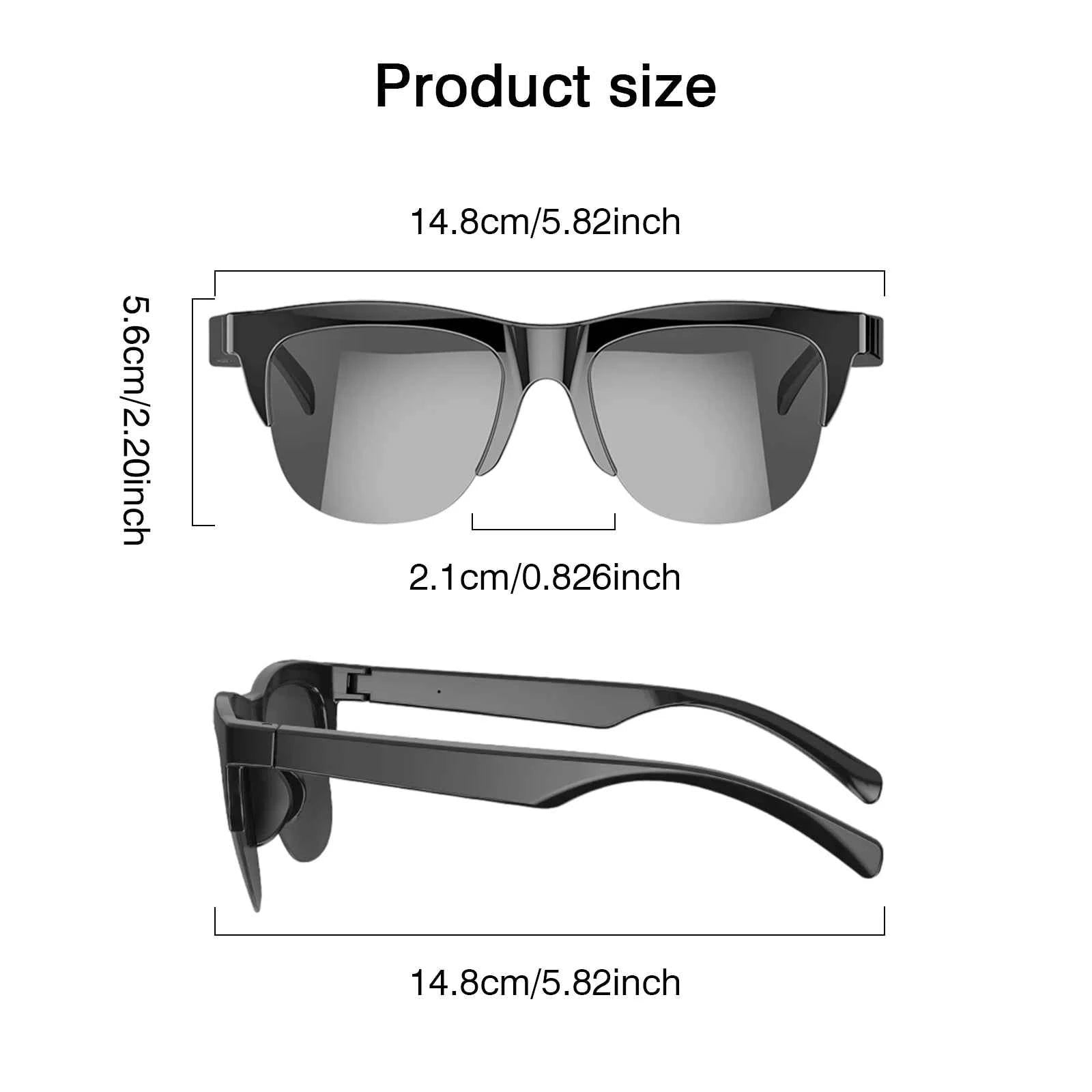 2025 Smart Glasses with Bluetooth Audio – Wireless Calling, Music Playback, Voice Assistant & Blue Light Blocking Eyewear for Men & Women