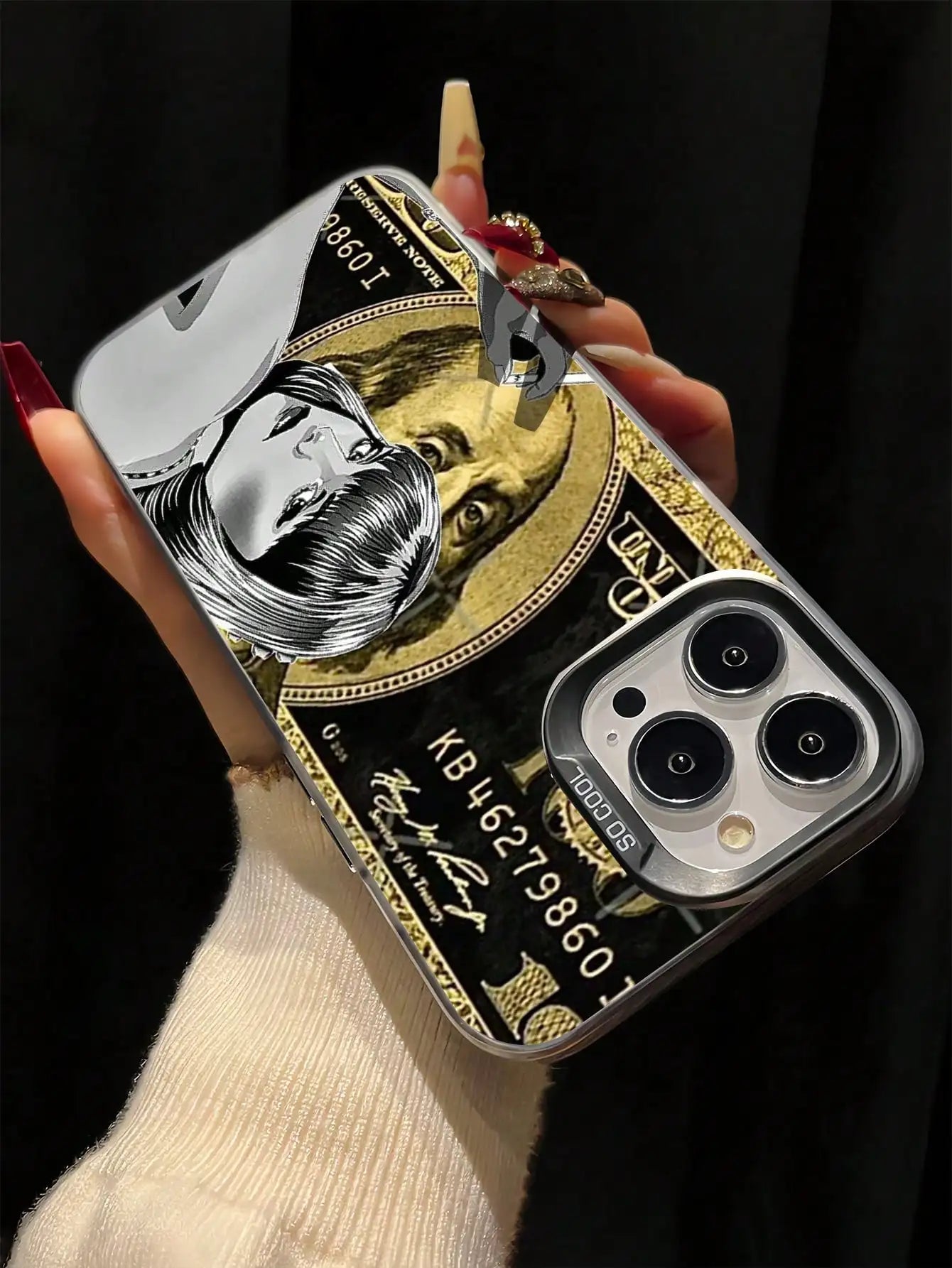 1pc Dog Head Design Phone Case Compatible With IPhone 17 Pro Max, 16 Pro, New 15 Pro, 14, 13, Transparent Electroplated High-End Anti-Fall Full Coverage Phone Case