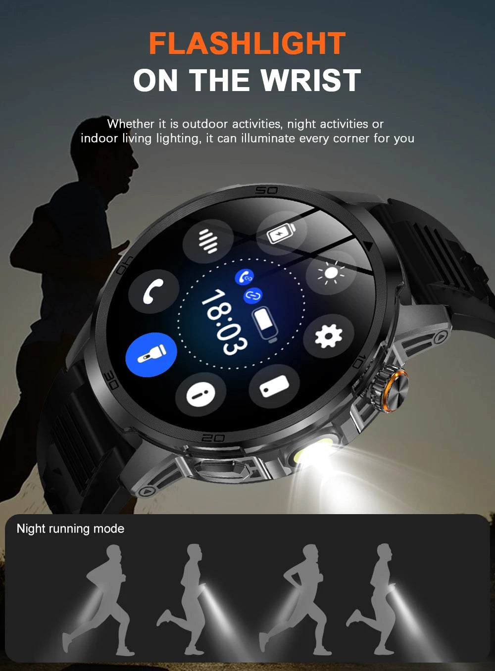 MEVADEN 1.85 inch Steel Smart Watch Men Bluetooth Call Smartwatch Sports Flashlight 1000mAh Health Monitor Watch for Male MD60