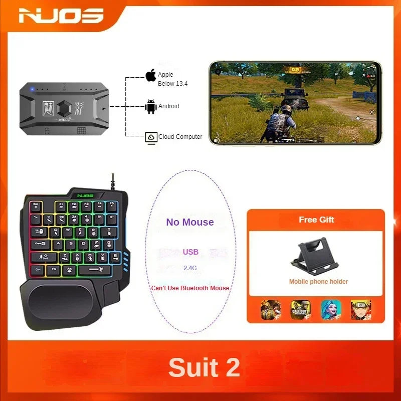 M1 Pro Gamepad Mobile Game Controller 4 in 1 Mouse Keyboard Converter BT V5.0 Programmable Adapter Support iOS Android System