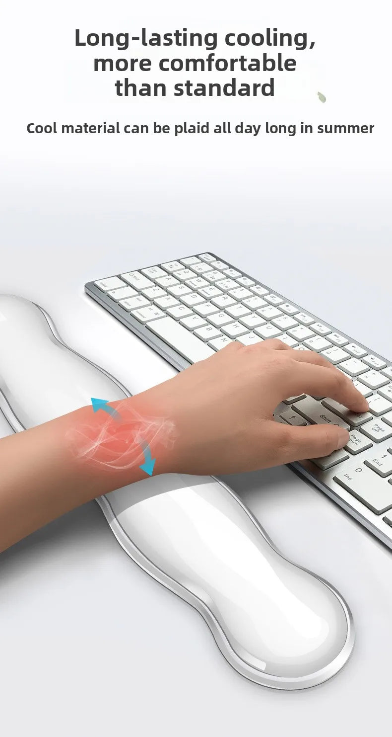 Silicone Keyboard Mouse Wrist Rest Support Ergonomic Wave Hand Pad Cushion Comfortable Soft for Gaming Office Computer Laptop
