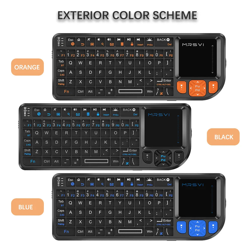 MRSVI Mini Keyboard A8 PLUS,Backlit 2.4GHz&Bluetooth5.0 Wireless Keyboard with Touchpad for Android TV Box,Mac,Laptop,Windows