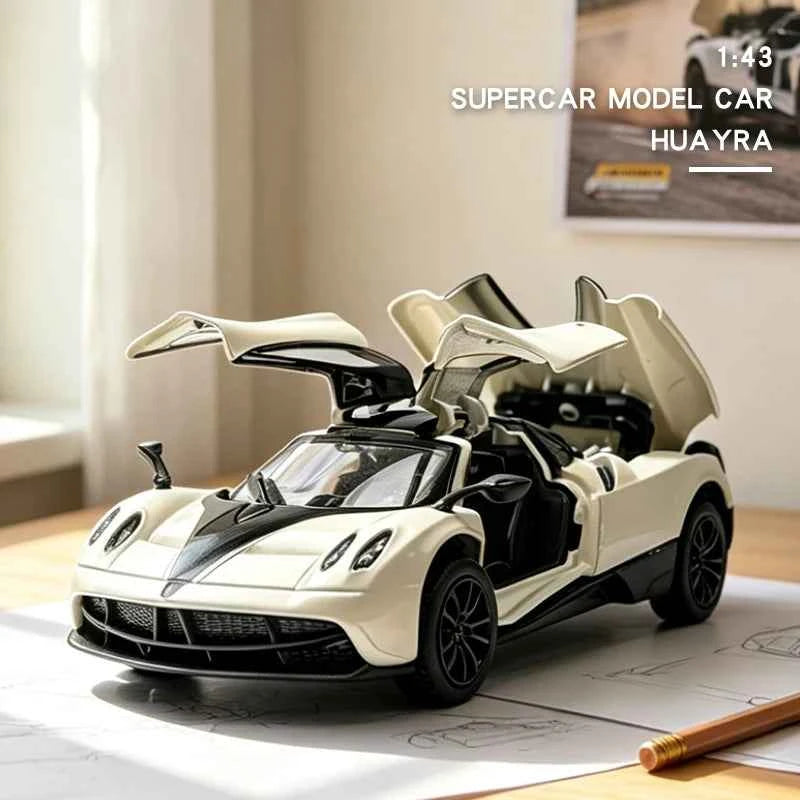1:43 Alloy 3 Doors Open HUAYRA Die Cast Model Race Car Toy with Pullback Action Model Car for Collection and Ornament  Gift