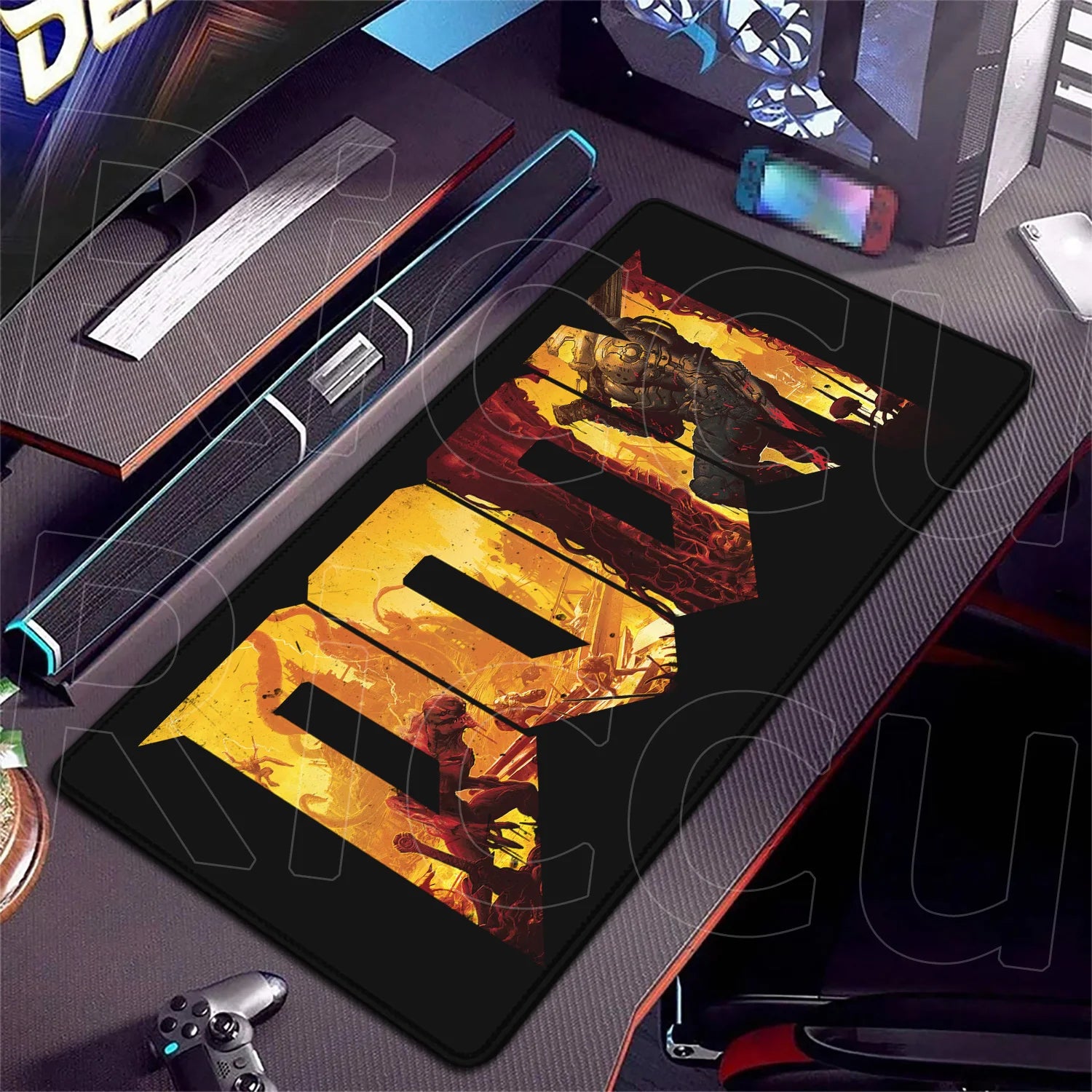 PC accessories 400x900mm Desk Mat Popular games D-Doom Mousepad Large Gaming Mouse Pad LockEdge Computer Keyboard Table DeskMat