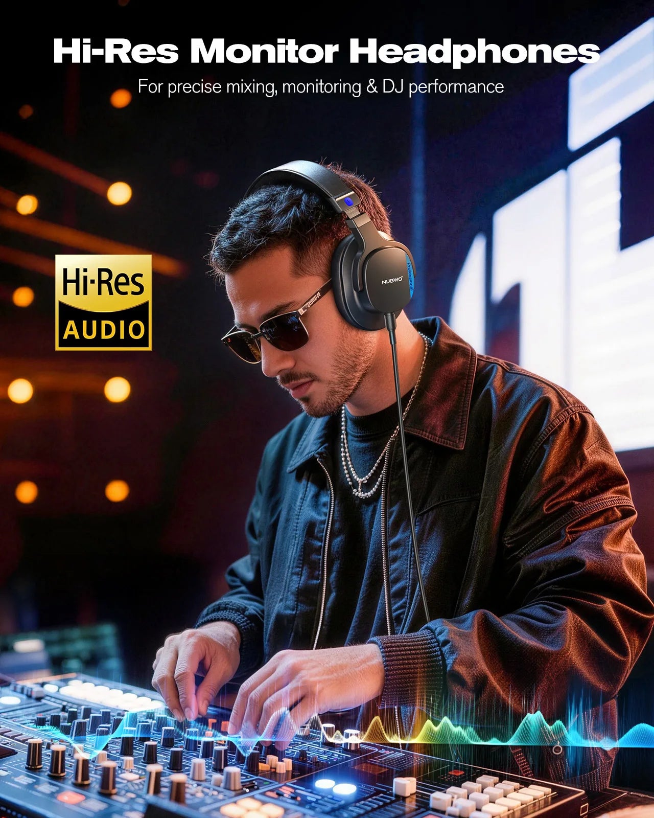 NEW NUBWO HD01 Studio Wired Headphones Hi-Res Over Ear Headphones 180° Flip Earpads 45mm Drivers Professional Monitor Headsets