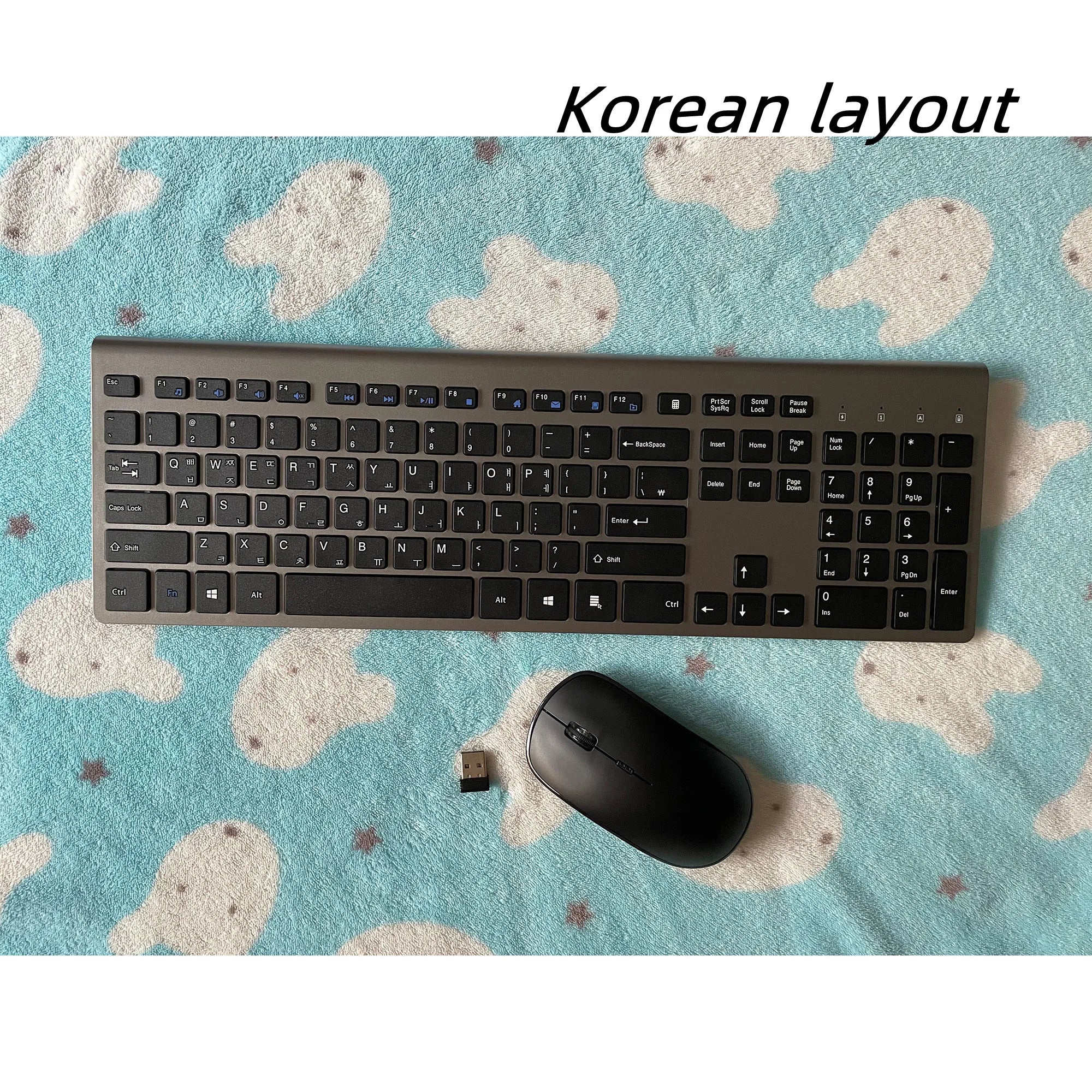 Wireless Keyboard and Mouse Combination, 2.4 Gigahertz Stable Connection Rechargeable Battery, UK/France/Korean/Spain/US Layout
