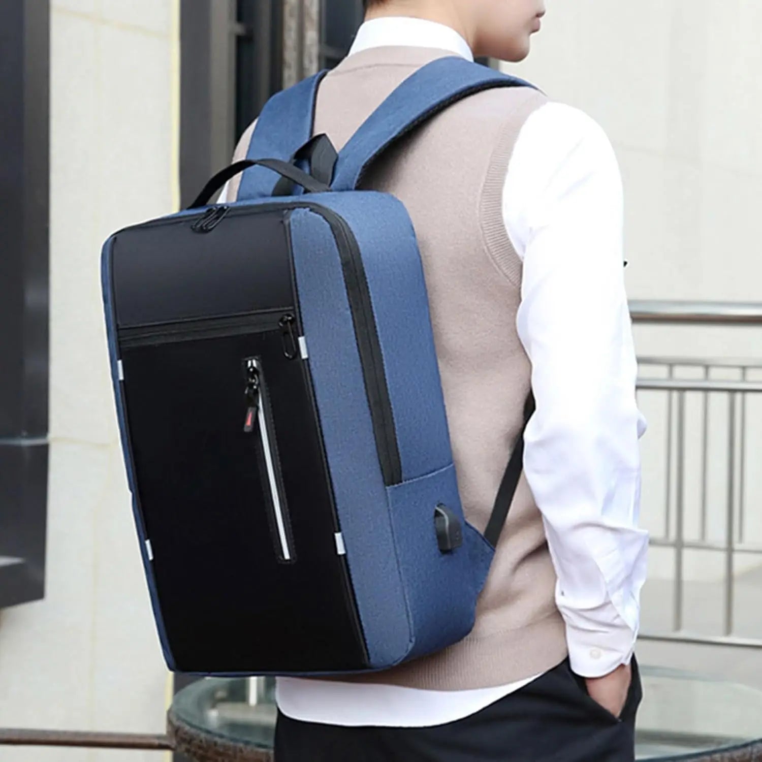 Man Travel Backpack Laptop Backpack with Charging Port Oxford Cloth Backpack Casual Daypacks Large Capacity Backpack