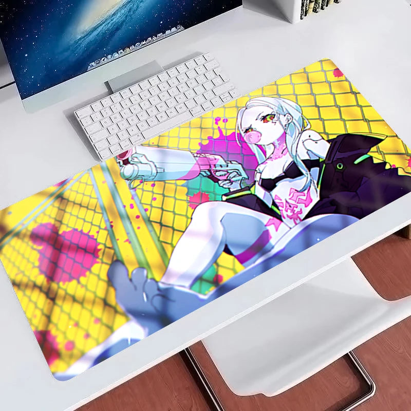 Cute cartoon Mouse Pads Rubber Extended Gamer Desk mat Large Computer Keyboard Pad C-cyberpunk Rebecca Colorful gaming mousepad