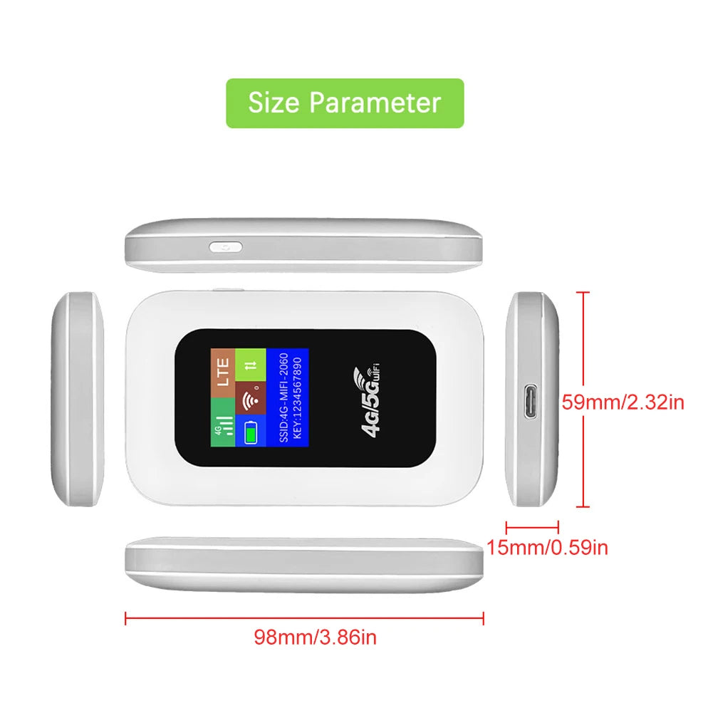 4G LTE Mobile WiFi Router with SIM Card Slot 150Mbps Wireless Router Repeater Mini Outdoor Hotspot for Home Office RV Camping