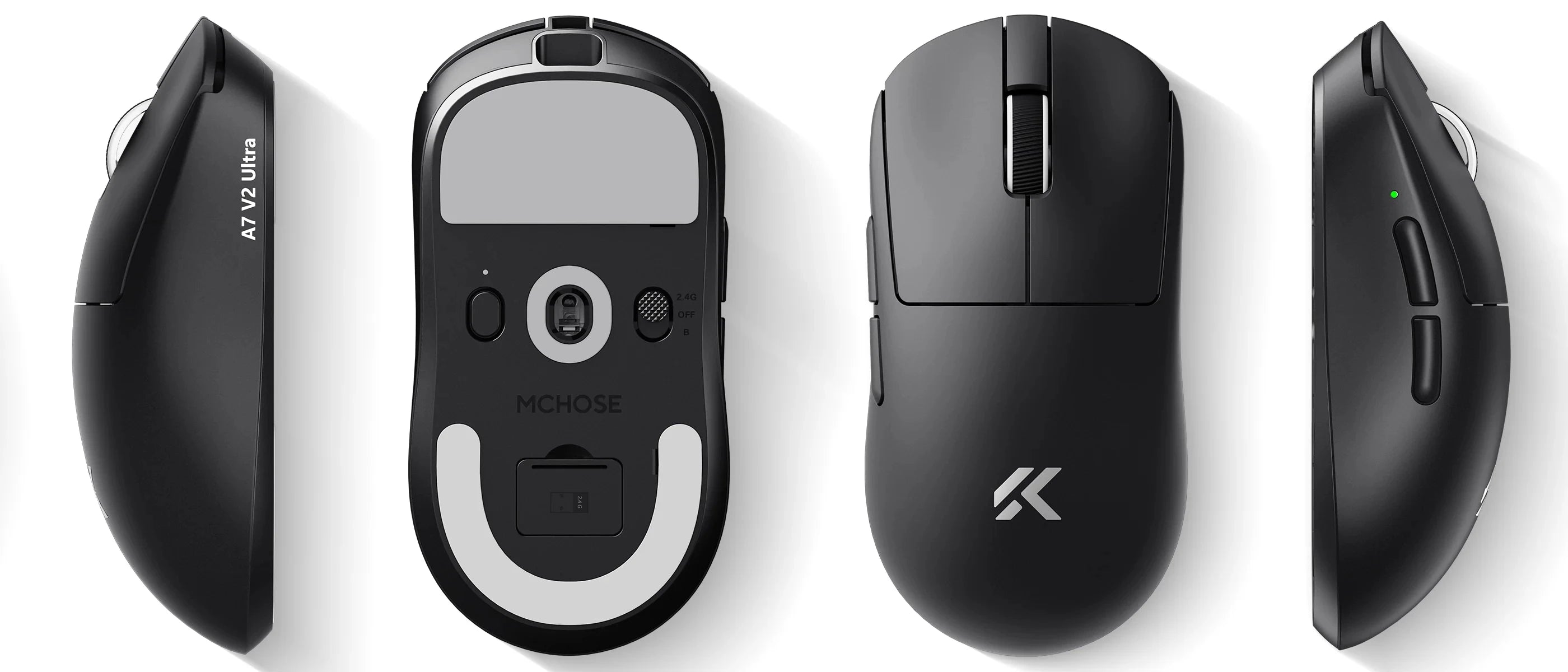 MCHOSE A7 V2 Lightweight Wireless Gaming Mouse Dual8000Hz Polling Rate PAW3950TI Imported Super Glide Glass Coating Office Mouse