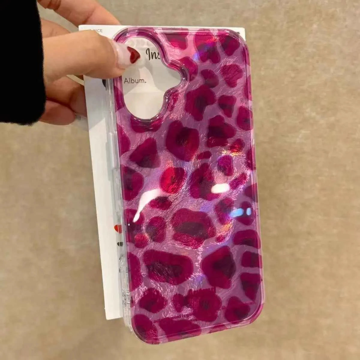 Purple Leopard Print Glacier Pattern Phone Case For iPhone 17 16 15 14 13 12 11 Pro Max XS XR 7 8 Plus 16e Shockproof Back Cover